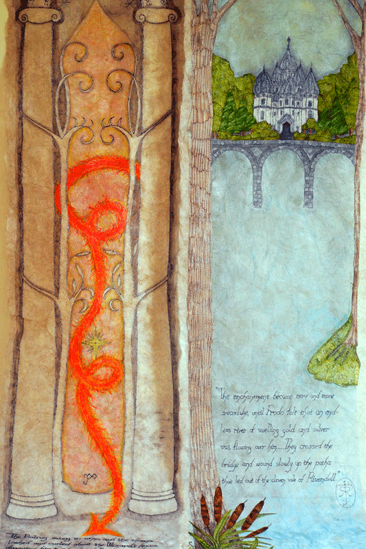 Moria and Gondor - Publicity Panels by Corinne Young for the Lord of the Rings Stage Show