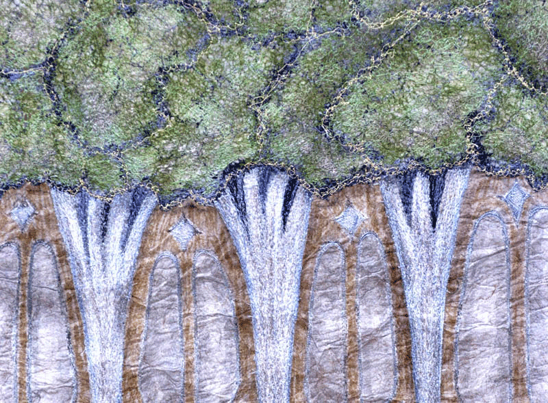 Lothlorien Trees by Corinne Young - Publicity Panels by Corinne Young for the Lord of the Rings Stage Show