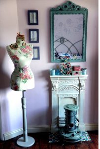 A dressmaker's mannequin embroidered by textile artist Corinne Young. Photo by Jonathan Gawthorpe for Yorkshire Post Magazine (June 2014).