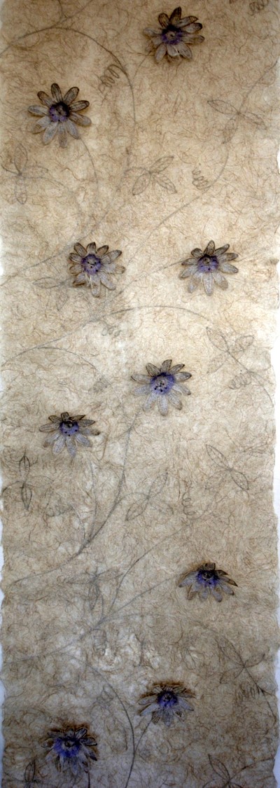 Passion Flower Wall Hanging by Corinne Young - Knitting and Stitching Show 2004