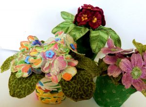 Embroidered pot plants by textile artist Corinne Young. Photo by Jonathan Gawthorpe for Yorkshire Post Magazine (June 2014).