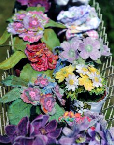 Embroidered pot plants by textile artist Corinne Young. Photo by Jonathan Gawthorpe for Yorkshire Post Magazine (June 2014).