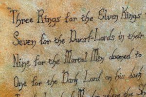 Rings (Text) - Publicity Panels by Corinne Young for the Lord of the Rings Stage Show