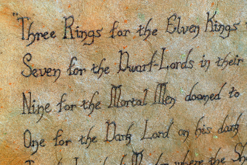 Rings (Text) - Publicity Panels by Corinne Young for the Lord of the Rings Stage Show