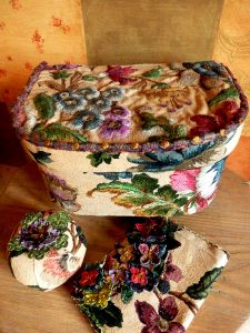 Sewing Box, Needlecase and Pincushion by Corinne Young from the exhibition Lives, Loves and Loss - Traces at Fenton House.