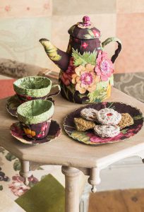 Fabric tea set made by  textile artist Corinne Young. Photo by Colin Poole for HomeStyle Magazine (June 2016).