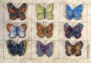 Butterfly Collection by textile artist Corinne Young for the Country Living Harrogate Christmas Fair 2017.