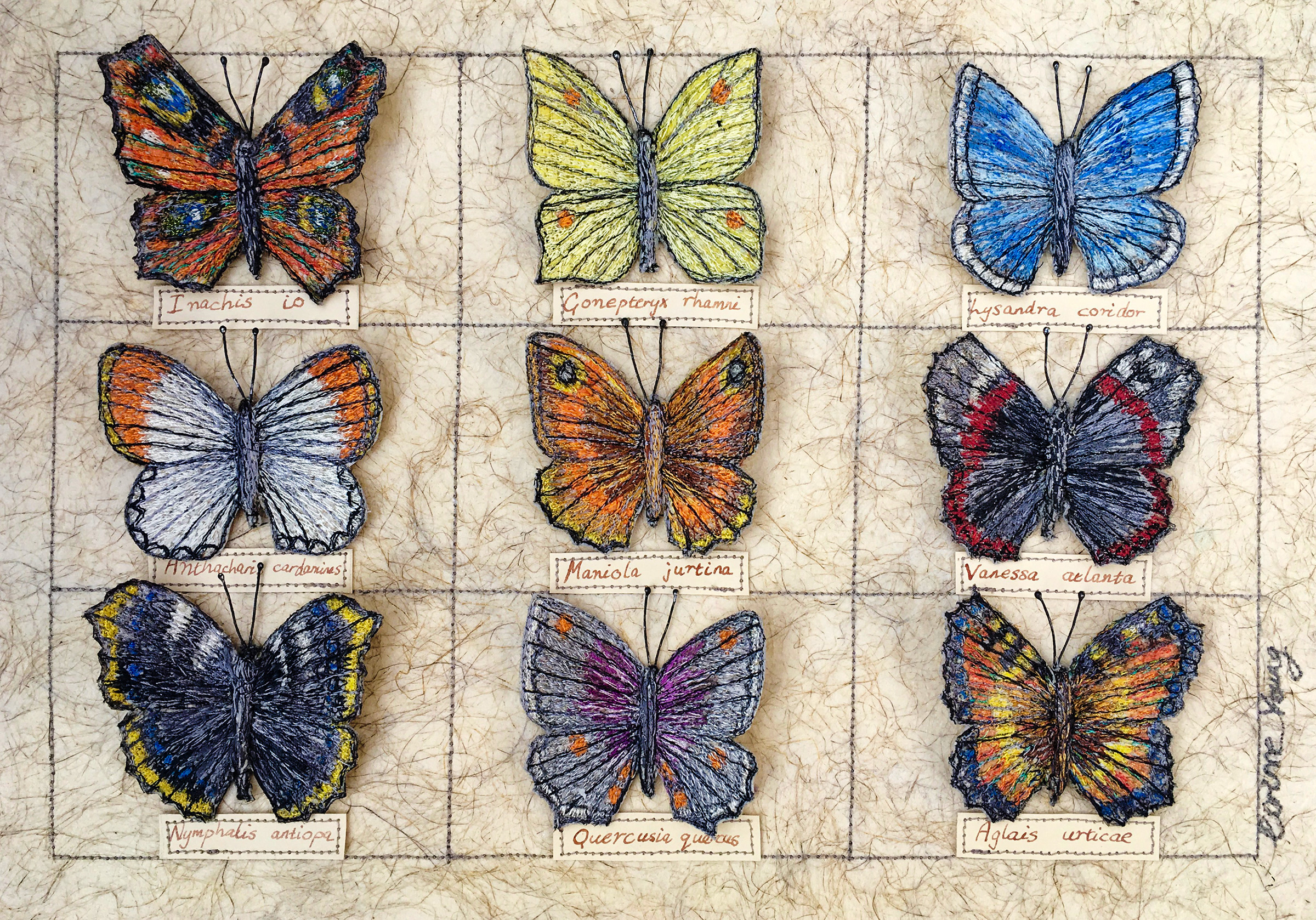 Butterfly Collection by textile artist Corinne Young for the Country Living Harrogate Christmas Fair 2017.