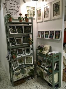 Textile artist Corinne Young's display at Art& York, October 2019.