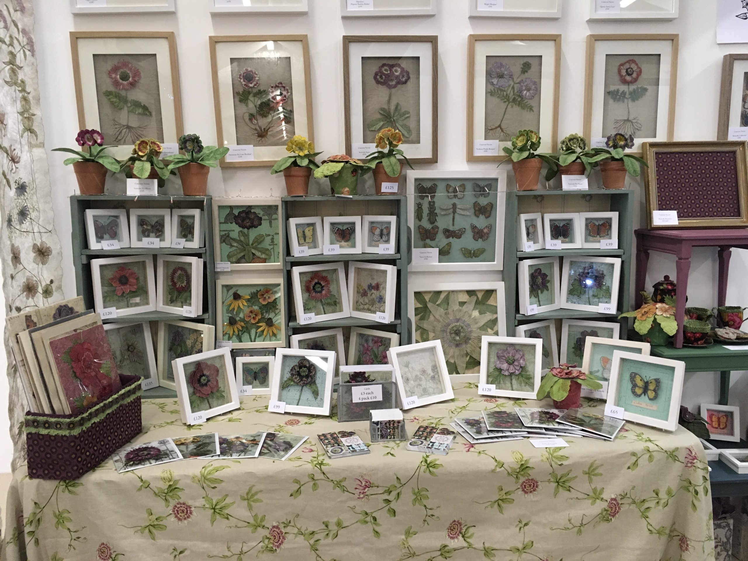 Textile art by Corinne Young on display at the Country Living Harrogate Christmas Fair 2017.