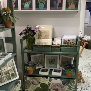 Textile artist Corinne Young's display at Art& York, October 2019.