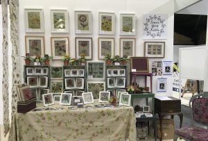 Textile art by Corinne Young on display at the Country Living Harrogate Christmas Fair 2017.