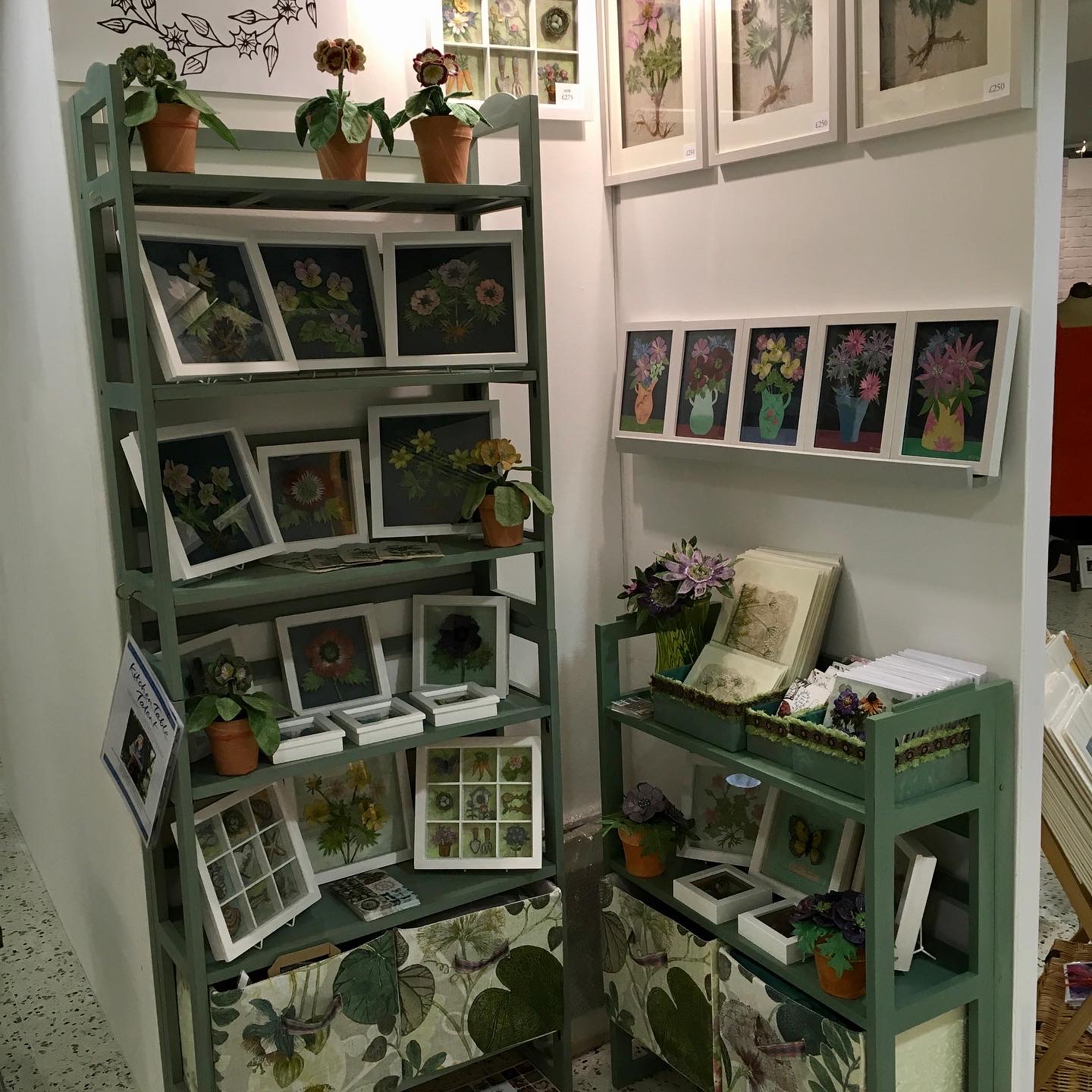 Textile artist Corinne Young's display at Art& York, October 2019.