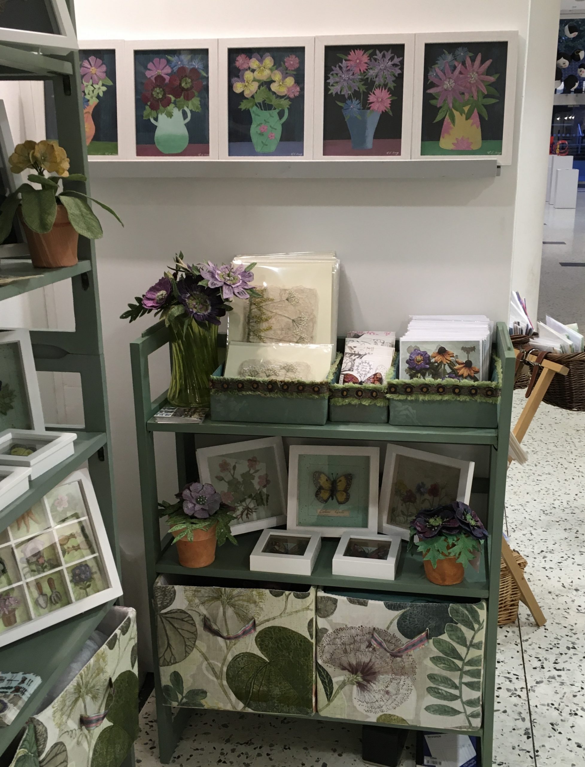 Textile artist Corinne Young's display at Art& York, October 2019.
