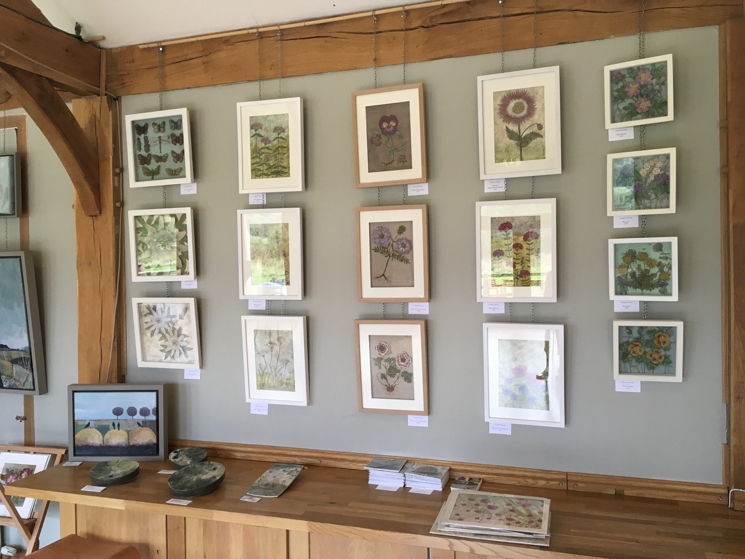 Corinne Young's textile art on display at the Yorkshire Arboretum, Castle Howard, for its 'Flora' exhibition (August 2017)