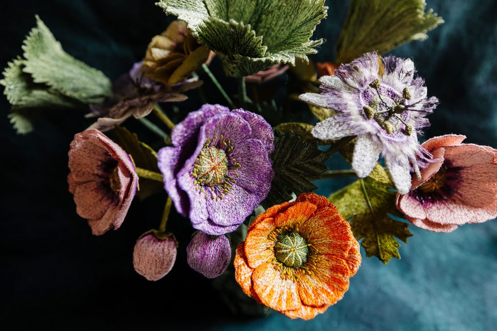 Corinne Young - Poppies and Passion Flower Art Print