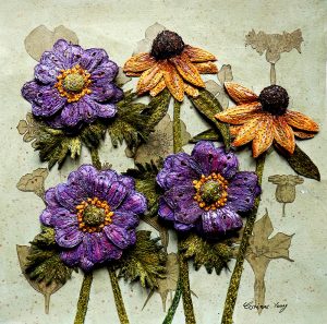 'Late Summer' by textile artist Corinne Young, featured in Creative With Workbox Magazine (April 2016).