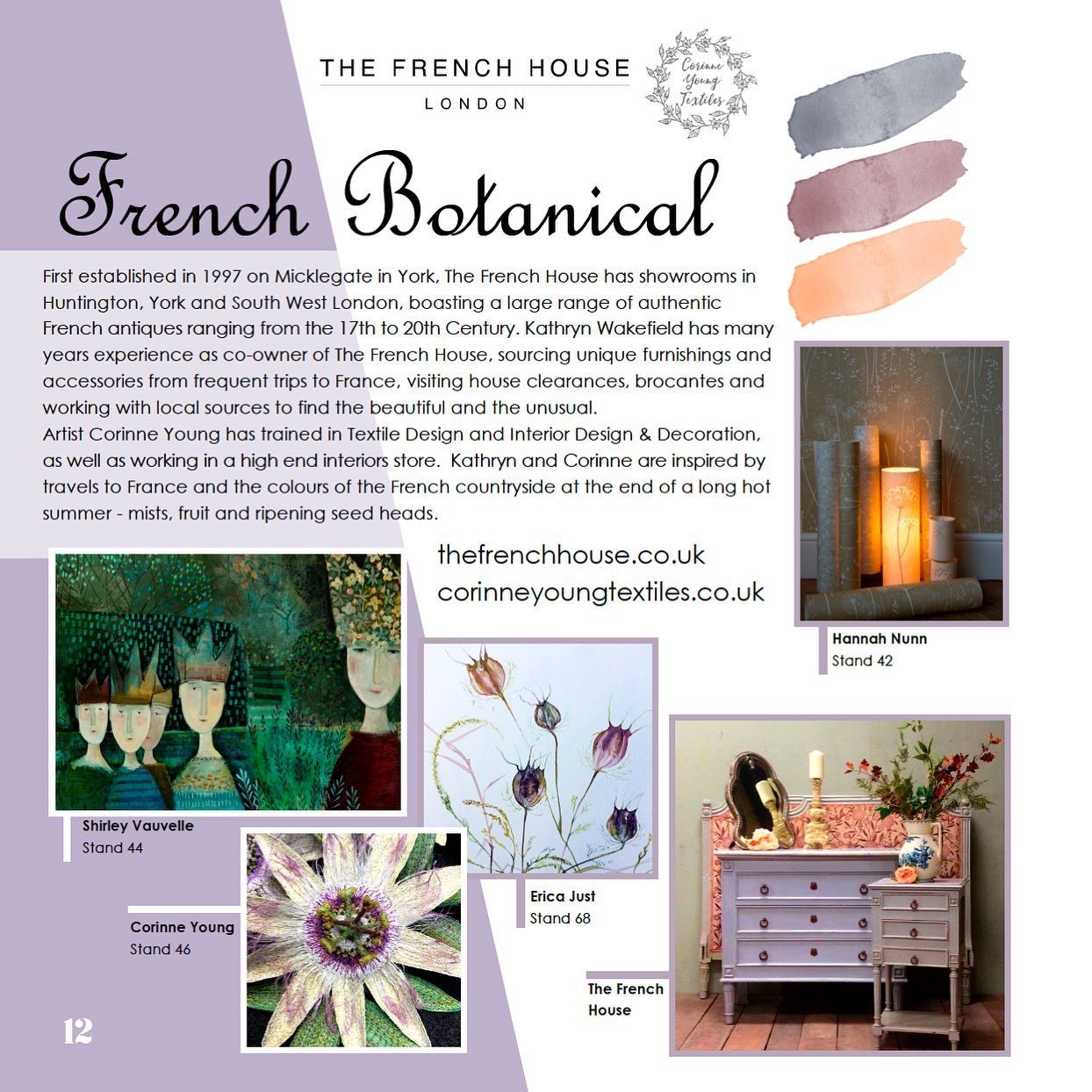 Information about the 'French Botanical' room installation organised by Kathryn Wakefield (The French House) and Corinne Young for Art& York, October 2019.
